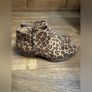 Leopard print booties